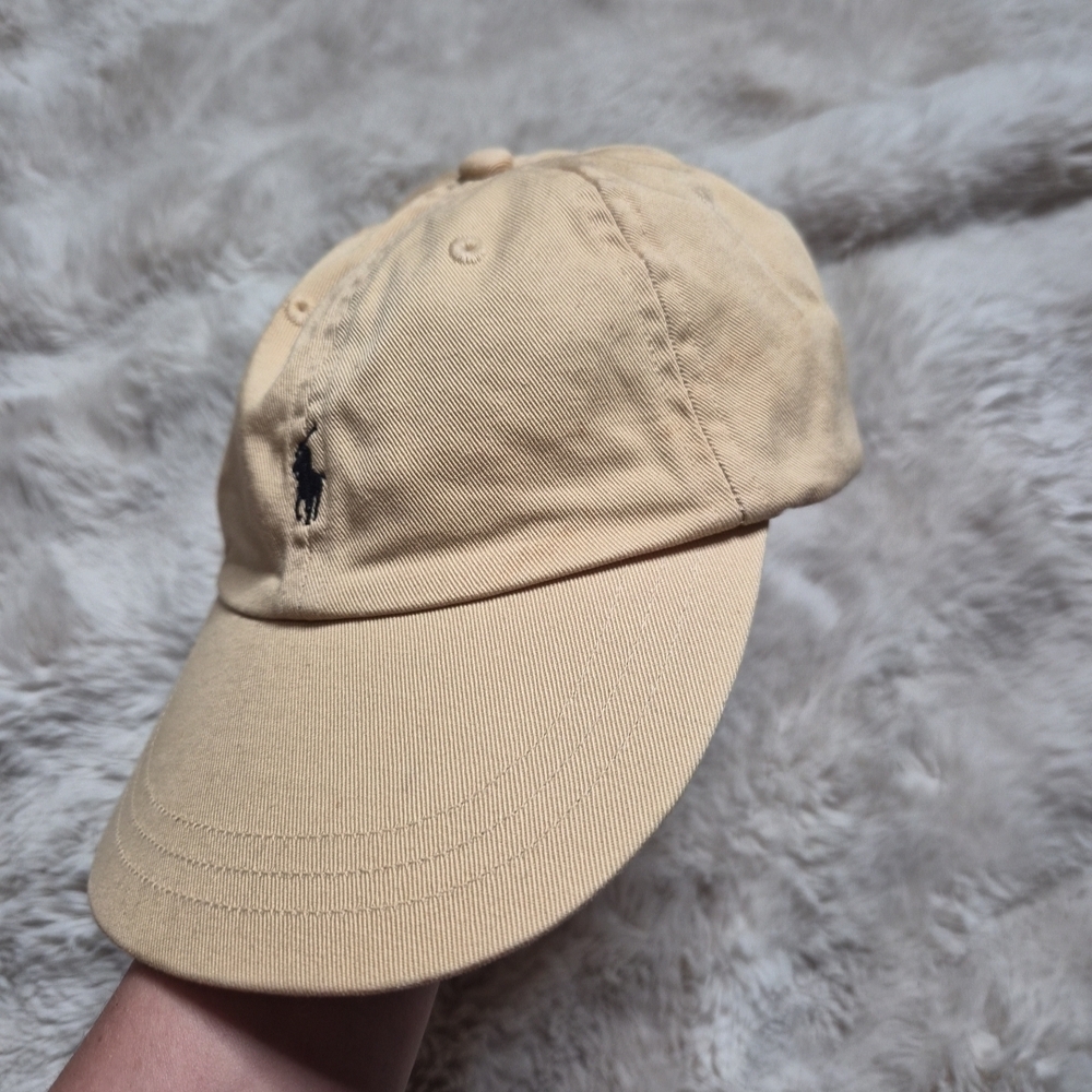 Kids Youth Polo Ralph Lauren Hat Baseball Cap Butter Yellow Unisex Cotton Spring - Picture 11 of 11